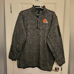 Cleveland Browns Antigua Charcoal Fortune Big & Tall Quarter-Zip Pullover 3XLT